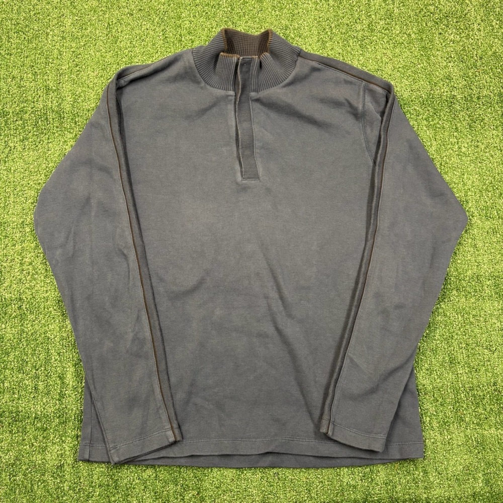 Y2K 2000's Striped Hathaway Quarter Snap Pullover Sweater